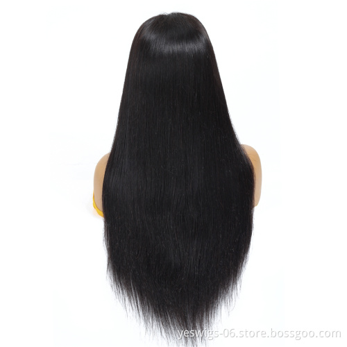 Original 180% Density Brazilian Straight Human Hair Lace Closure Wig 4*4, 100% Unprocessed Virgin Cuticle Aligned Hair Wig